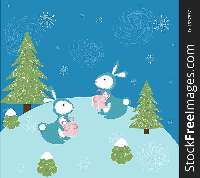 Christmas greeting card background - vector illustration. Christmas greeting card background - vector illustration