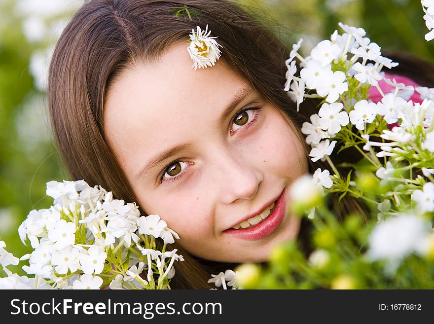 Portrait of a beautiful teenager girl outdoor