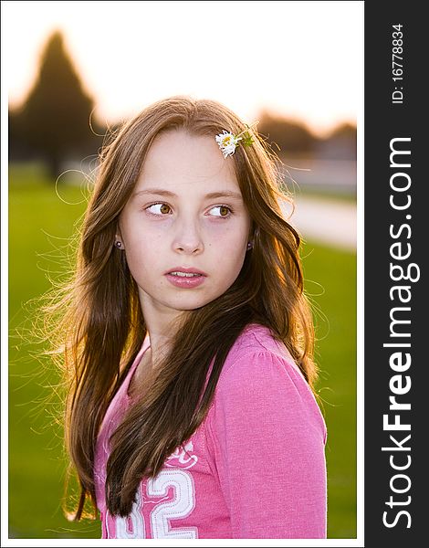 Portrait of a beautiful teenager girl outdoor