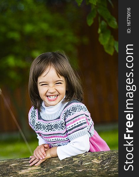 Portrait of a little girl in the park. Portrait of a little girl in the park