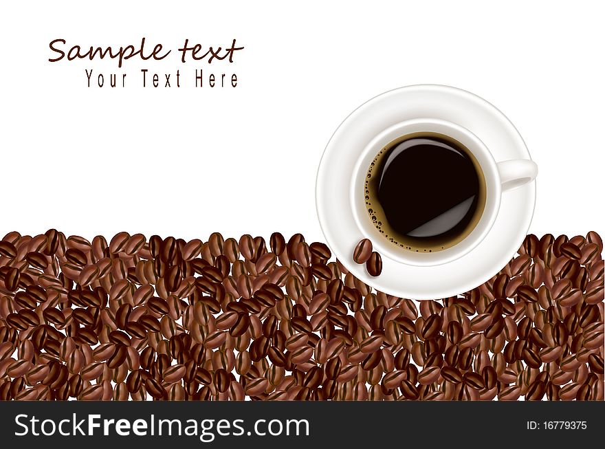 Design with coffee background. Vector.