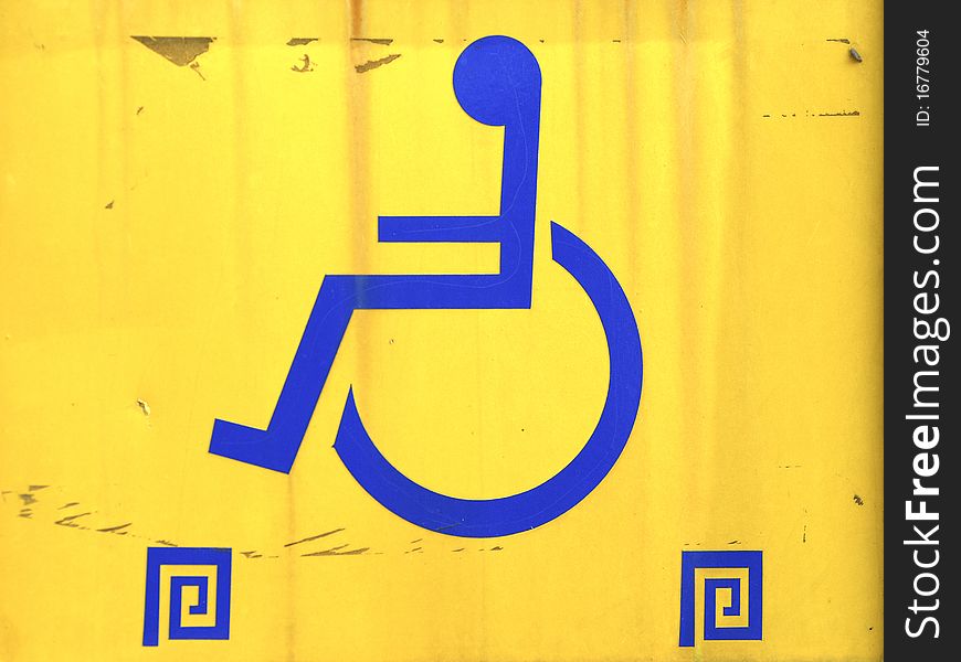 Handicapped wheelchair access logo sign. Handicapped wheelchair access logo sign.