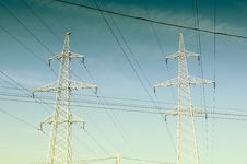 Electricity Pylons And Power Lines Stock Image Electricity Pylons And Power Lines Stock Image