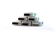 Pyramid Stack Of USB Drive Connectors Royalty Free Stock Photos
