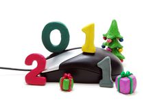 Mouse, Text 2011, Christmas Tree And Gifts Stock Images Mouse, Text 2011, Christmas Tree And Gifts Stock Images