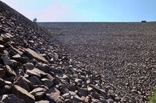 Slope Of Water Dam Full Of Stone Royalty Free Stock Images Slope Of Water Dam Full Of Stone Royalty Free Stock Images