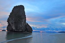 Sunset Behind The Island Of Krabi Stock Photos Sunset Behind The Island Of Krabi Stock Photos