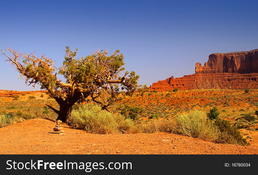 Desert landscape in Monument valley in Arizona