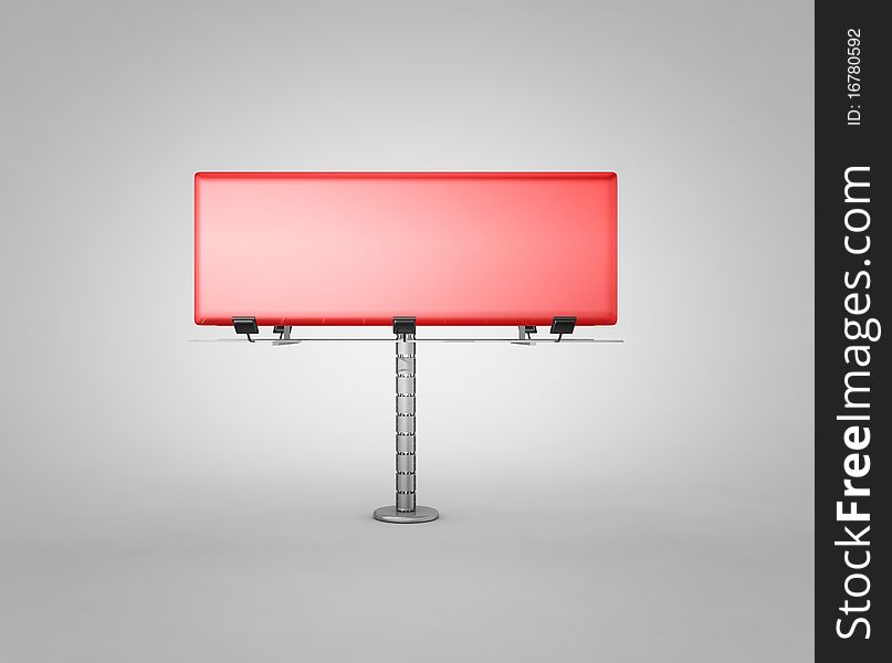 Red billboard with place for your text - 3d render
