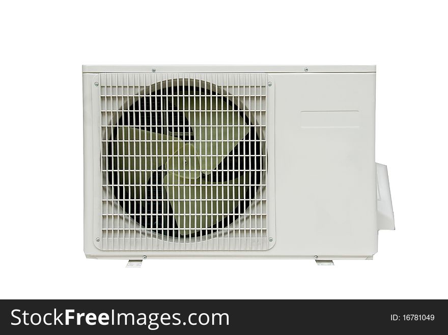 White air conditioner with fan