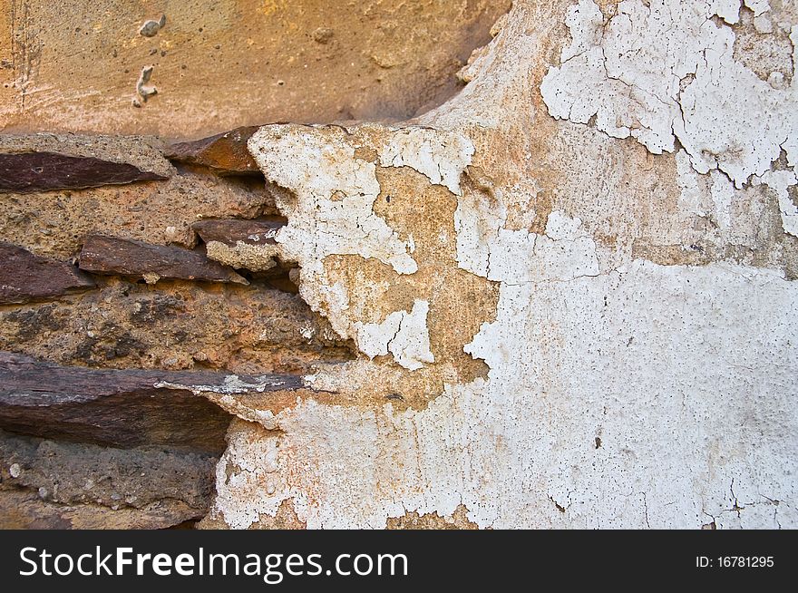 Old wall with stones