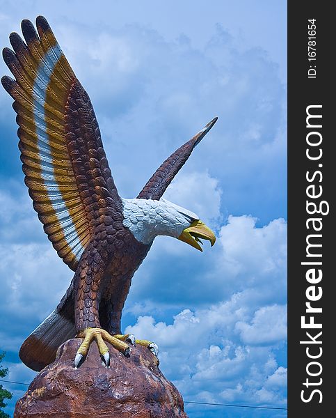 The eagle sculpture in blue sky