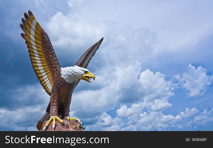 The eagle sculpture in blue sky