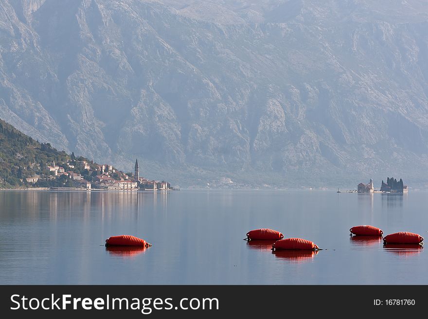 Perast and Island Orthadox Church on Kotor Bay, Montenegro. Perast and Island Orthadox Church on Kotor Bay, Montenegro