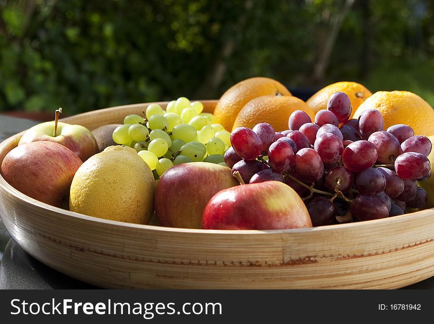 Different types of fruit on a table. Different types of fruit on a table