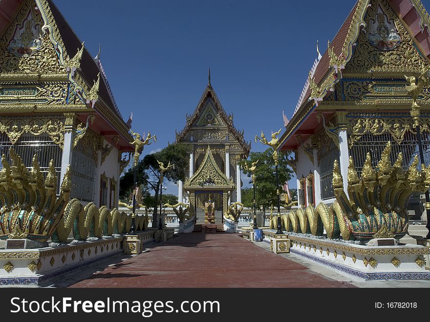 Thai temple Church in the Samut Sakhon, Middle of Thailand. Thai temple Church in the Samut Sakhon, Middle of Thailand.