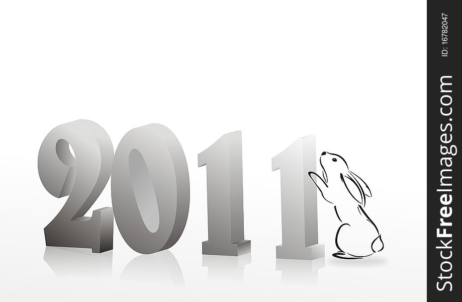 Silhouette of rabbit. simbol of 2011 year. Silhouette of rabbit. simbol of 2011 year