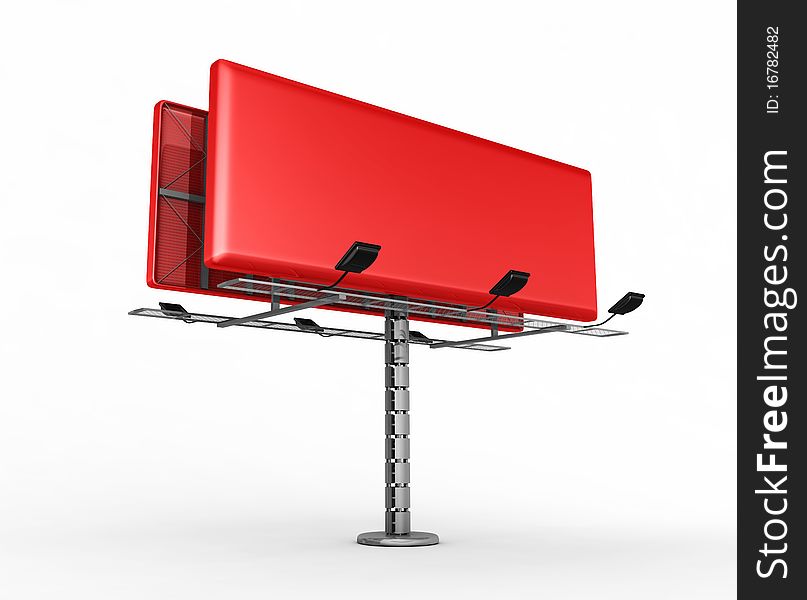 Red billboard with place for your text - 3d render