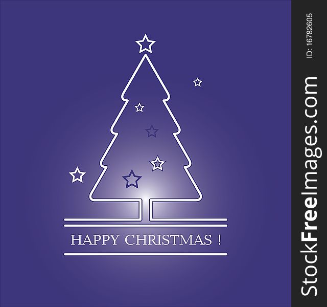 Illustration depicting the silhouette of a Christmas tree. It has many stars. At the bottom is a congratulatory text. Illustration depicting the silhouette of a Christmas tree. It has many stars. At the bottom is a congratulatory text.