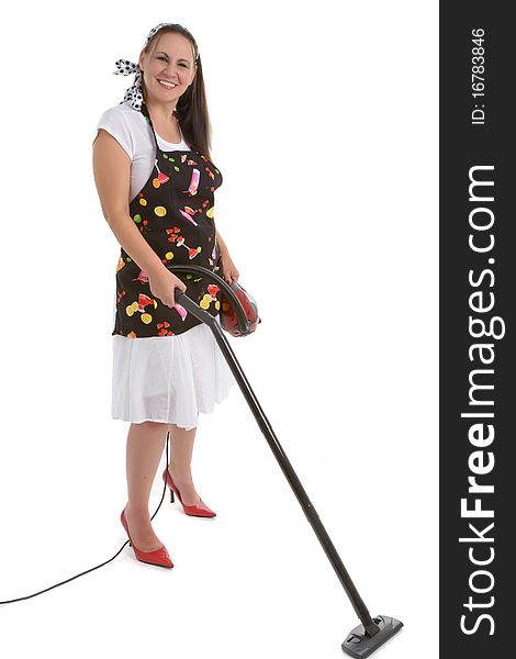 Picture of humorous look at a typical housewife. Parody.