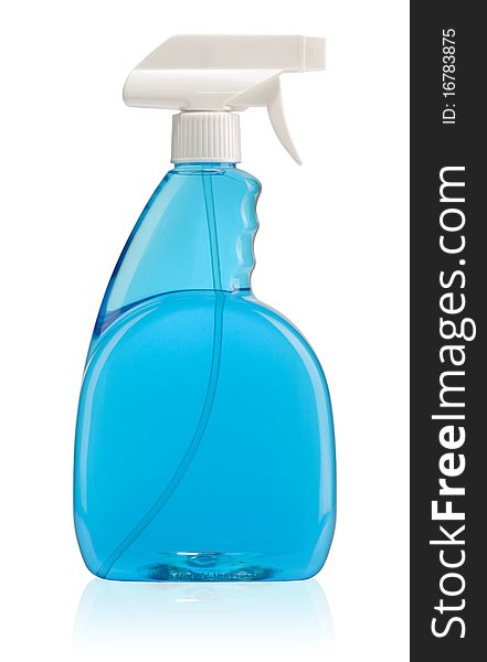 Blue window hand pump sprayer. Blue window hand pump sprayer