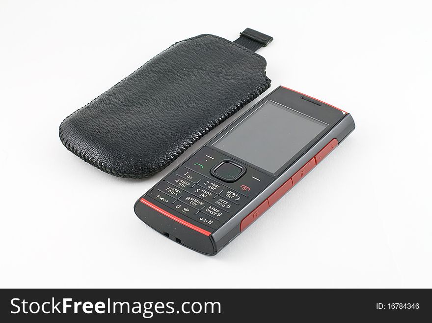 Mobile phone and a leather case