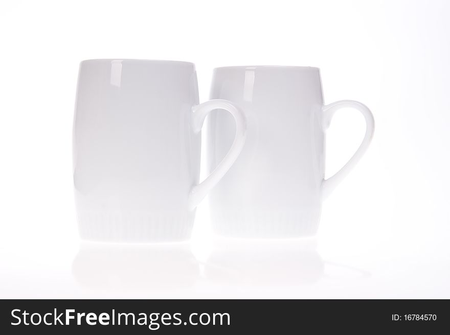 Cups isolated on a white background