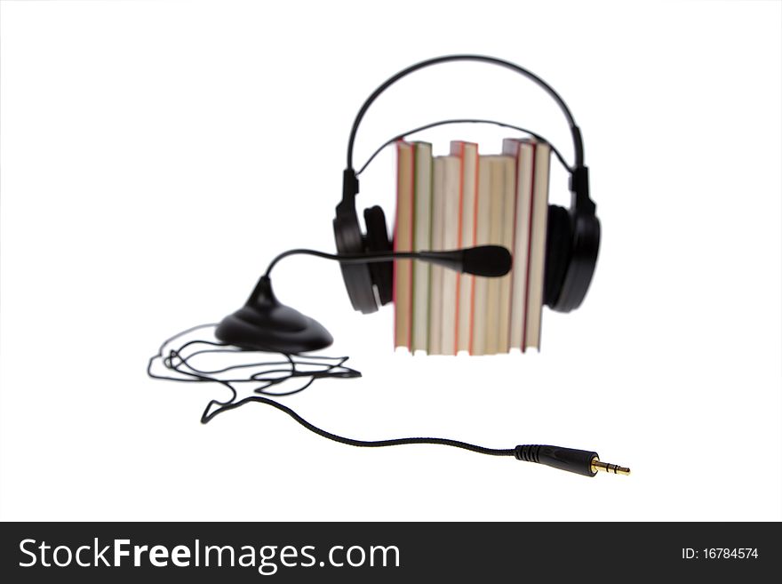 Audio books isolated on white