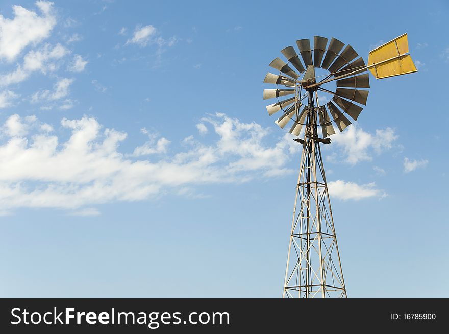 Wind powered water pump in Australia. Wind powered water pump in Australia