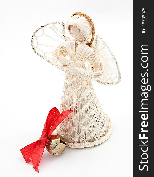 Christmas straw angel with little bell. Christmas straw angel with little bell.