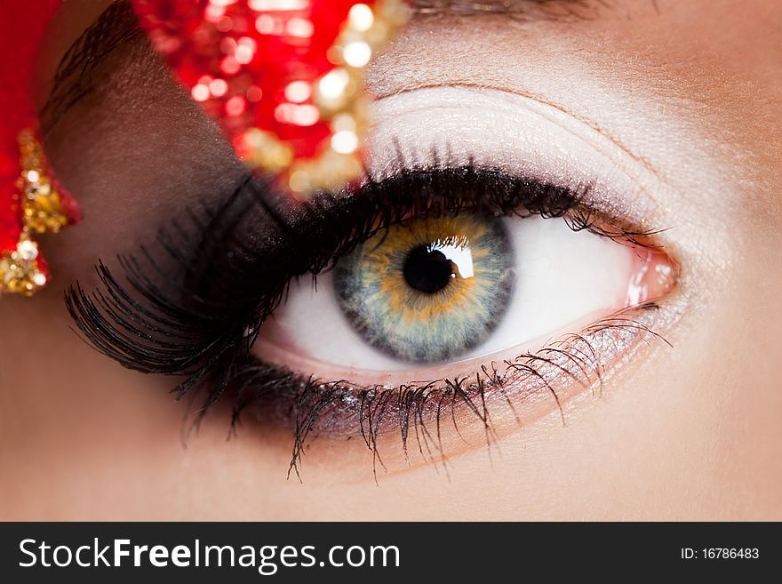 Close-up of beautiful womanish eye