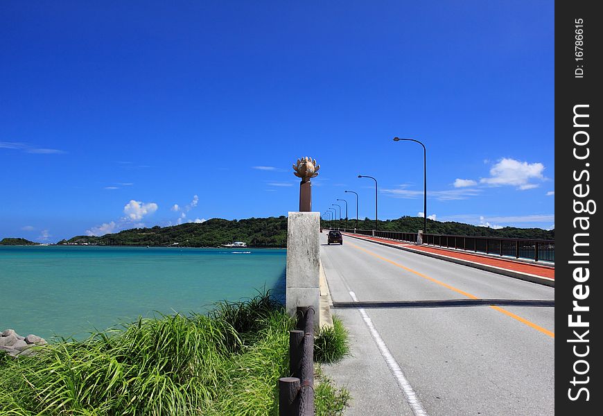 Scenery of summer sea & bridge. Scenery of summer sea & bridge