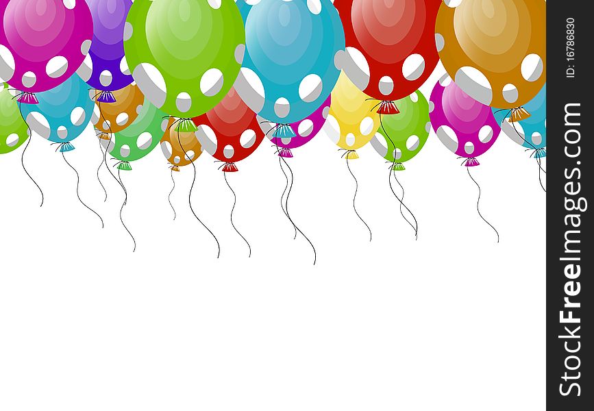 Vector illustration of party balloons with white spots