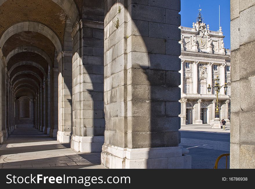 Royal palace in Madrid, Spain.