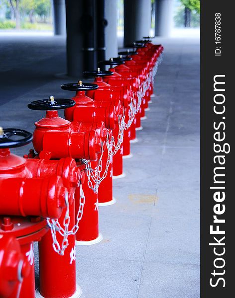 Some fire hydrant in a row. Some fire hydrant in a row