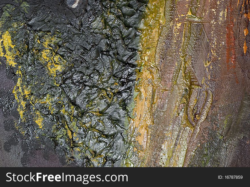 Texture of Oil Painted Abstract Surface on Canvas