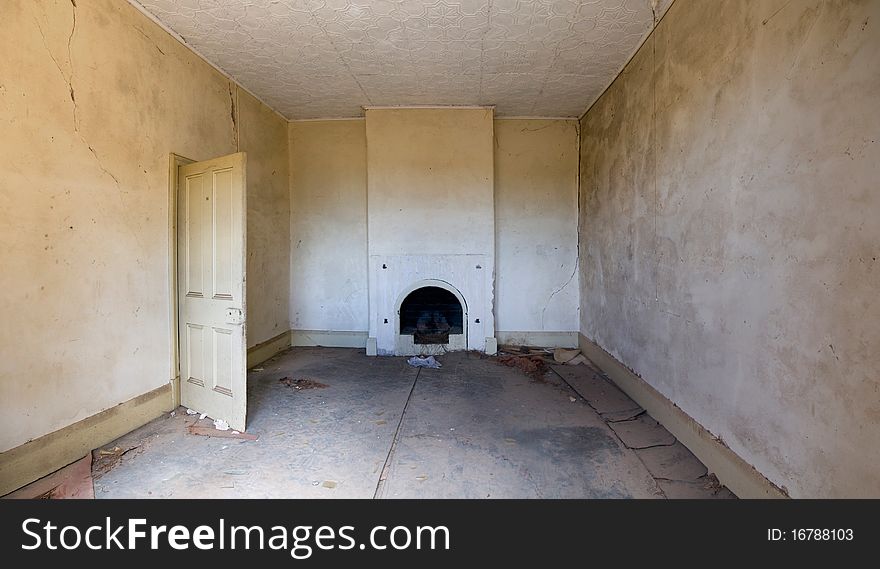 Grungy old room with a fire heater. Grungy old room with a fire heater