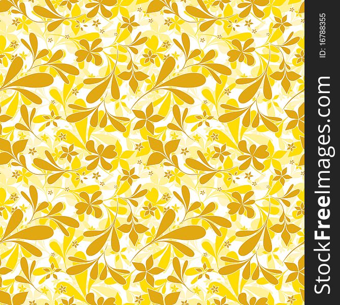 Seamless art yellow plant wallpaper. Seamless art yellow plant wallpaper
