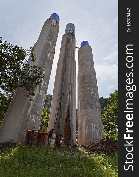 3 high water concrete tanks. 3 high water concrete tanks