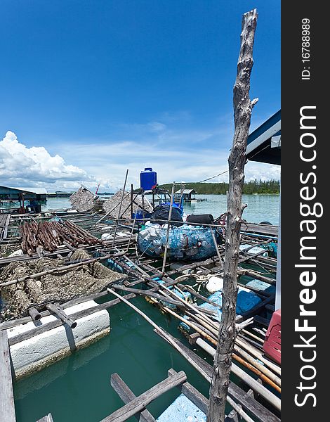 Floating house of fishery in Thailand. Floating house of fishery in Thailand