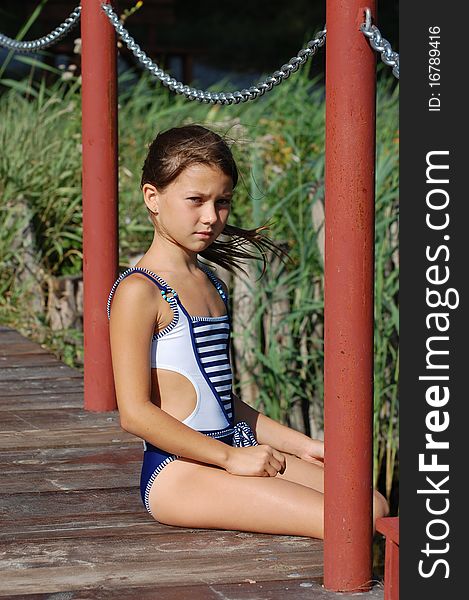 Teen girl outdoor at summer. Near Kiev,Ukraine