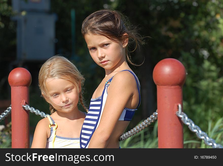 Cute girls outdoor at summer. Near Kiev,Ukraine. Cute girls outdoor at summer. Near Kiev,Ukraine