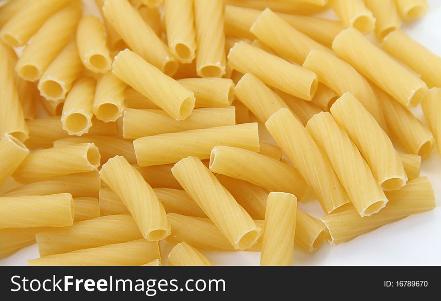 Macro view of penne rigate