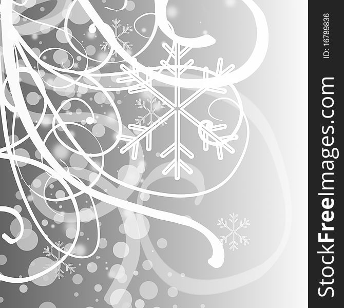 Abstract Christmas background with white snowflakes