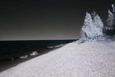 Infrared Shoreline Royalty Free Stock Photo Infrared Shoreline Royalty Free Stock Photo