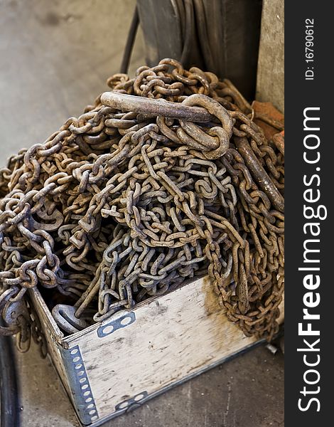 Rusty Chains in industrial environment