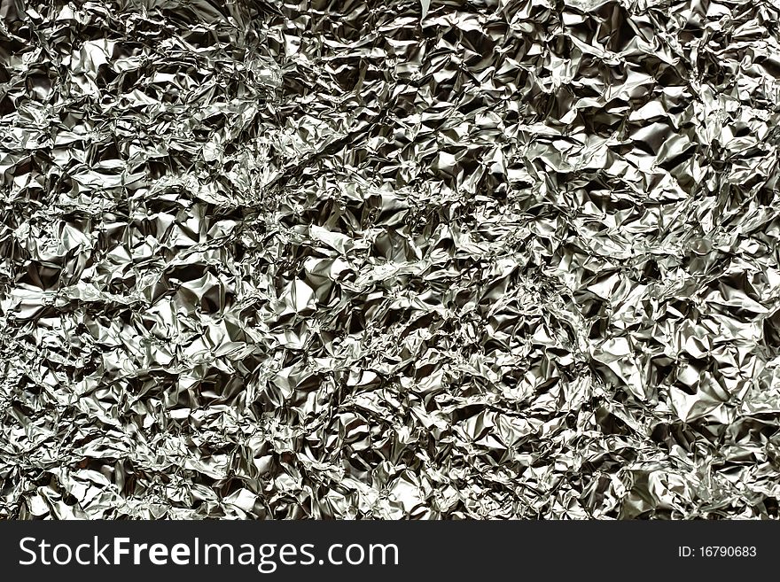 A crumpled foil background or texture