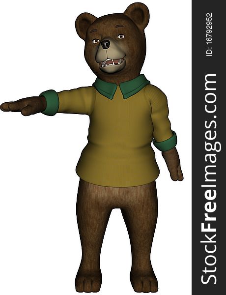 3D render of Baby Bear from fairytale Bear Family. Computer Generated Image. 3D render of Baby Bear from fairytale Bear Family. Computer Generated Image