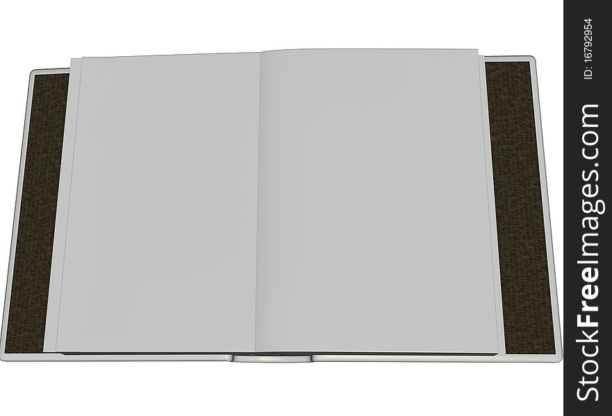 3D render of an open unmarked book ready for text. Computer generated image. 3D render of an open unmarked book ready for text. Computer generated image.