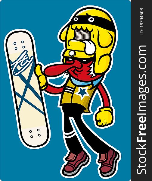 Cartoon skateboard boy,vector illustration